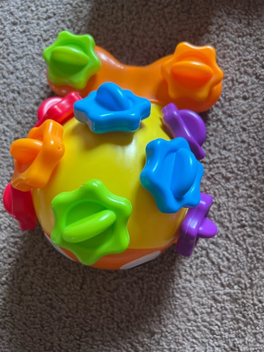 Colorful Orange & Yellow Fish Toy with Blue, Green & Purple Gears
